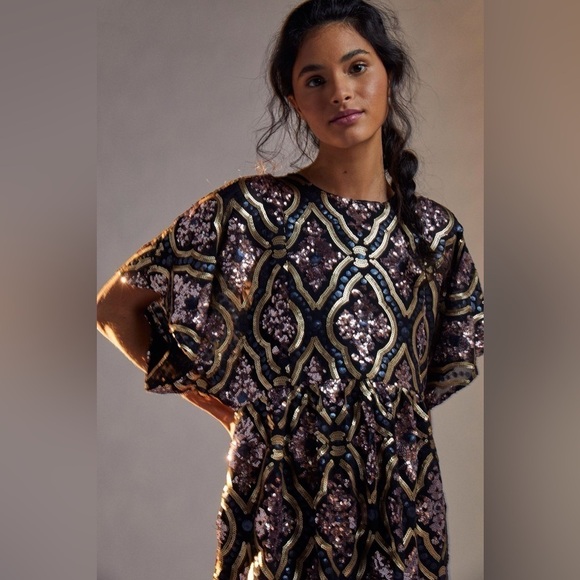 NWT By Anthropologie Amalia Sequined Tunic Dress Size XXS Petite - Picture 14 of 16